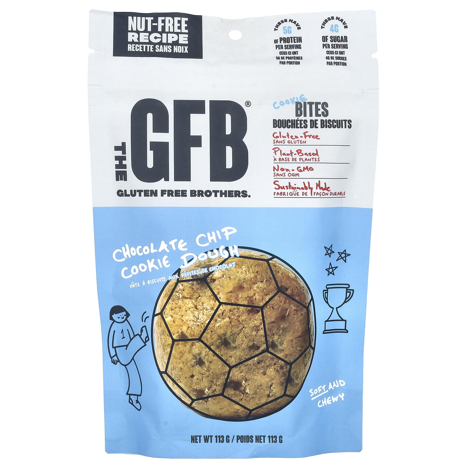 The GFB, Gluten Free Cookie Bites, Chocolate Chip Cookie Dough, 113 g - Image 1