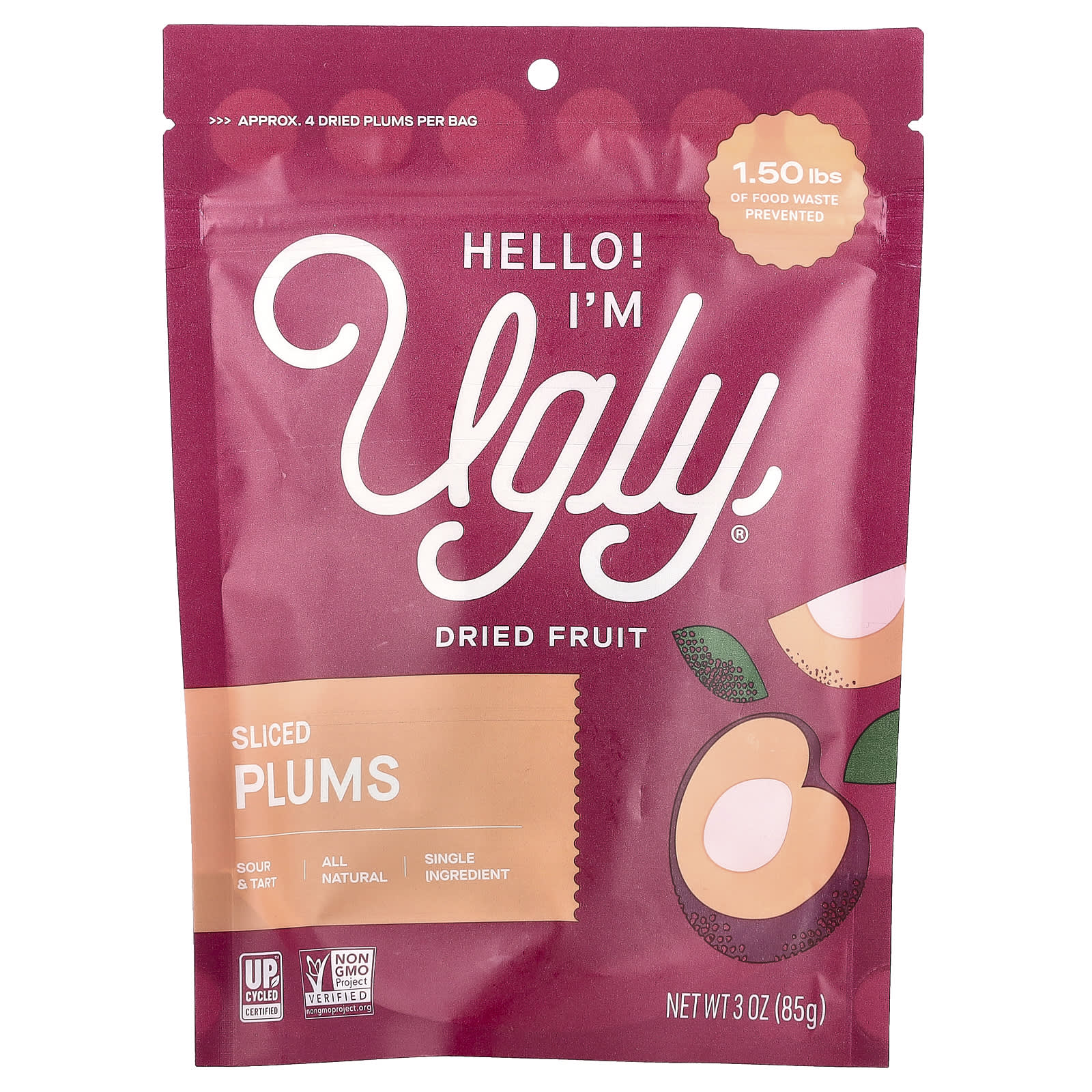 All-Natural, Upcycled Dried Plums - 3 oz (85 g) - Image 1