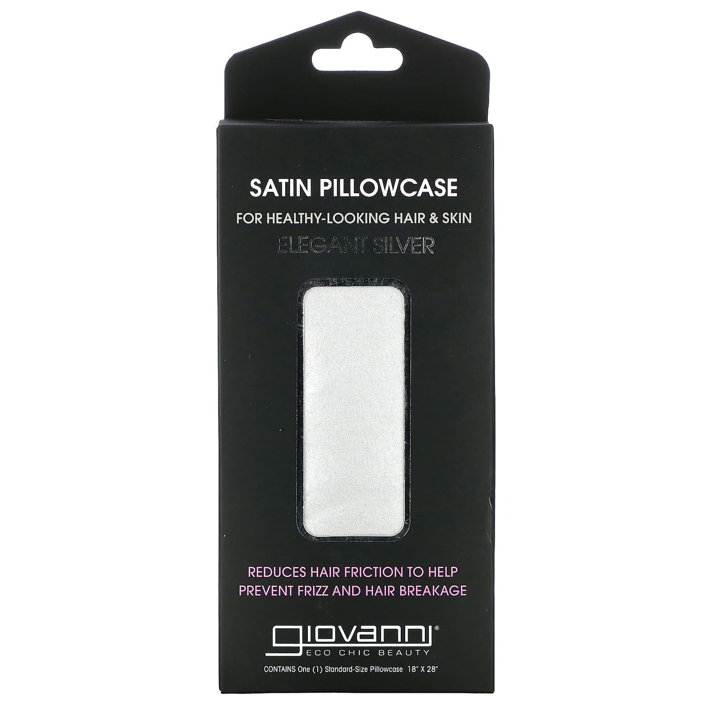 Elegant Silver Satin Pillowcase by Giovanni for Healthy Hair & Skin - Image 1