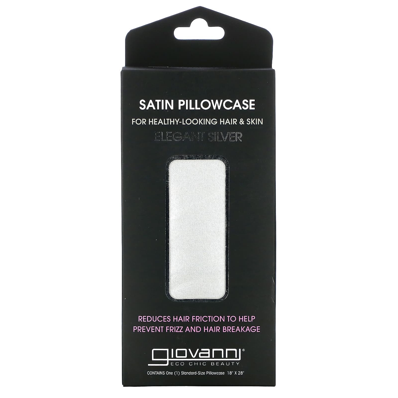 Elegant Silver Satin Pillowcase by Giovanni for Healthy Hair & Skin - Image 1