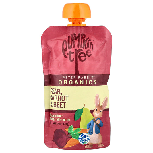 Pumpkin Tree Organics, Peter Rabbit™ Organics, Organic Fruit & Vegetable Puree, Pear, Carrot & Beet, 4.4 oz (125 g) - Image 1