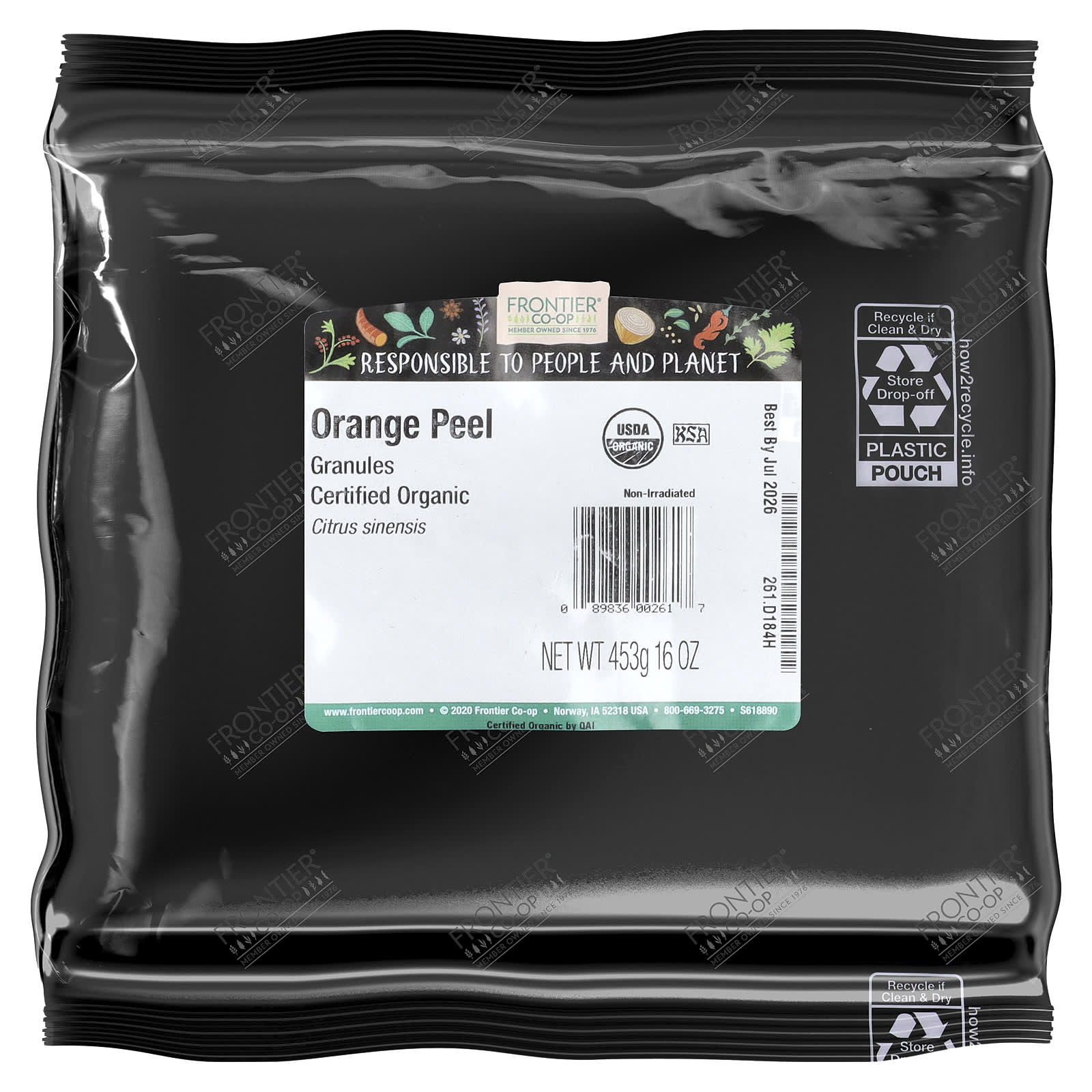 Organic Orange Peel Granules by Frontier Co-op - 16 oz (453g) - Image 2