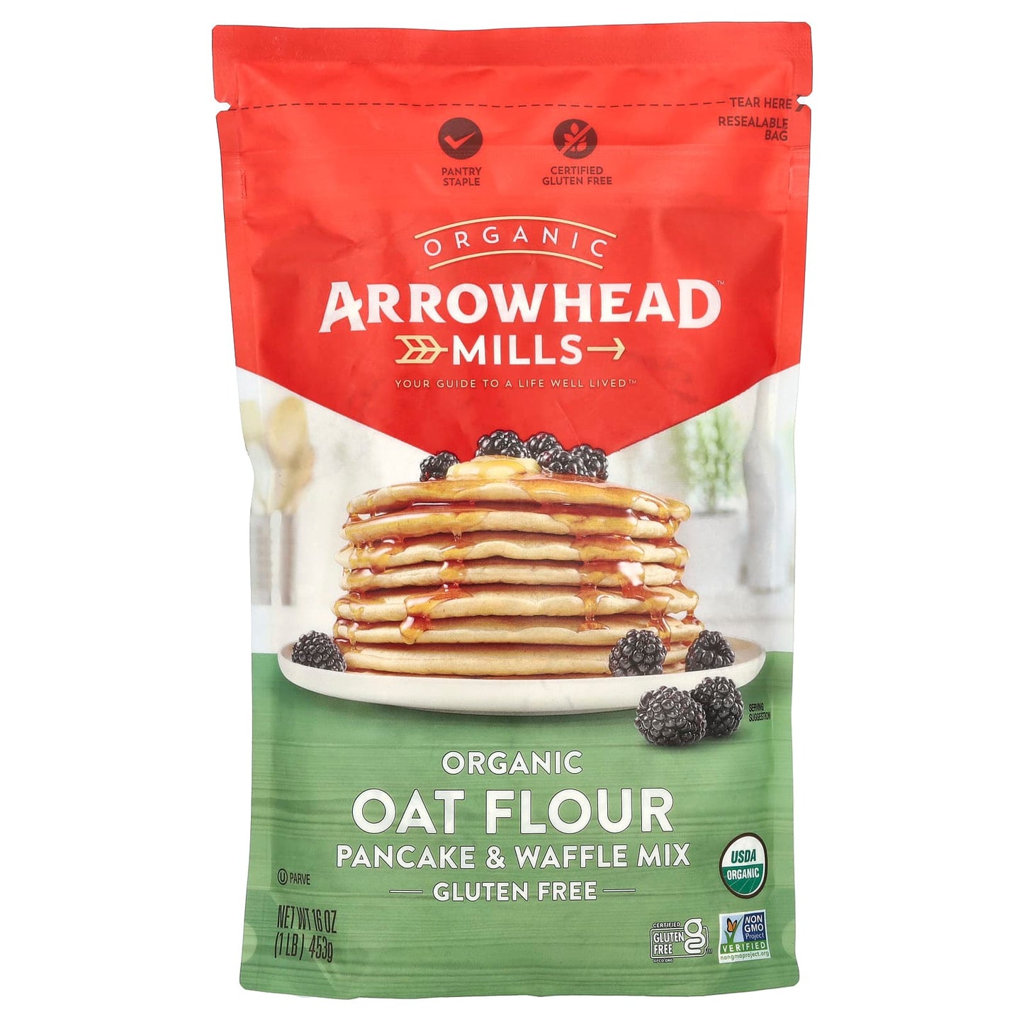 Gluten-Free Organic Oat Flour Pancake & Waffle Mix by Arrowhead Mills - Image 1