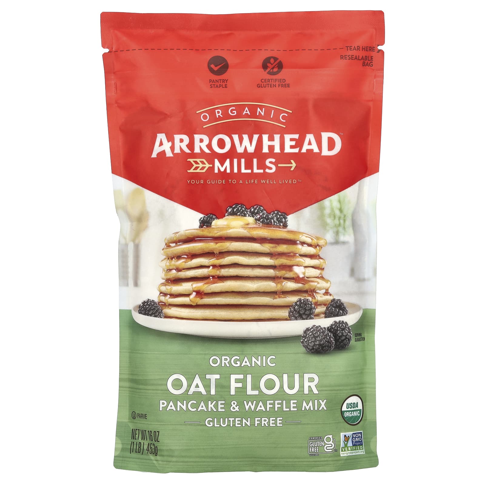 Gluten-Free Organic Oat Flour Pancake & Waffle Mix by Arrowhead Mills - Image 1