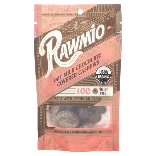 Rawmio, Oat Milk Chocolate Covered Cashews, 2 oz (56.7 g) - Image 1