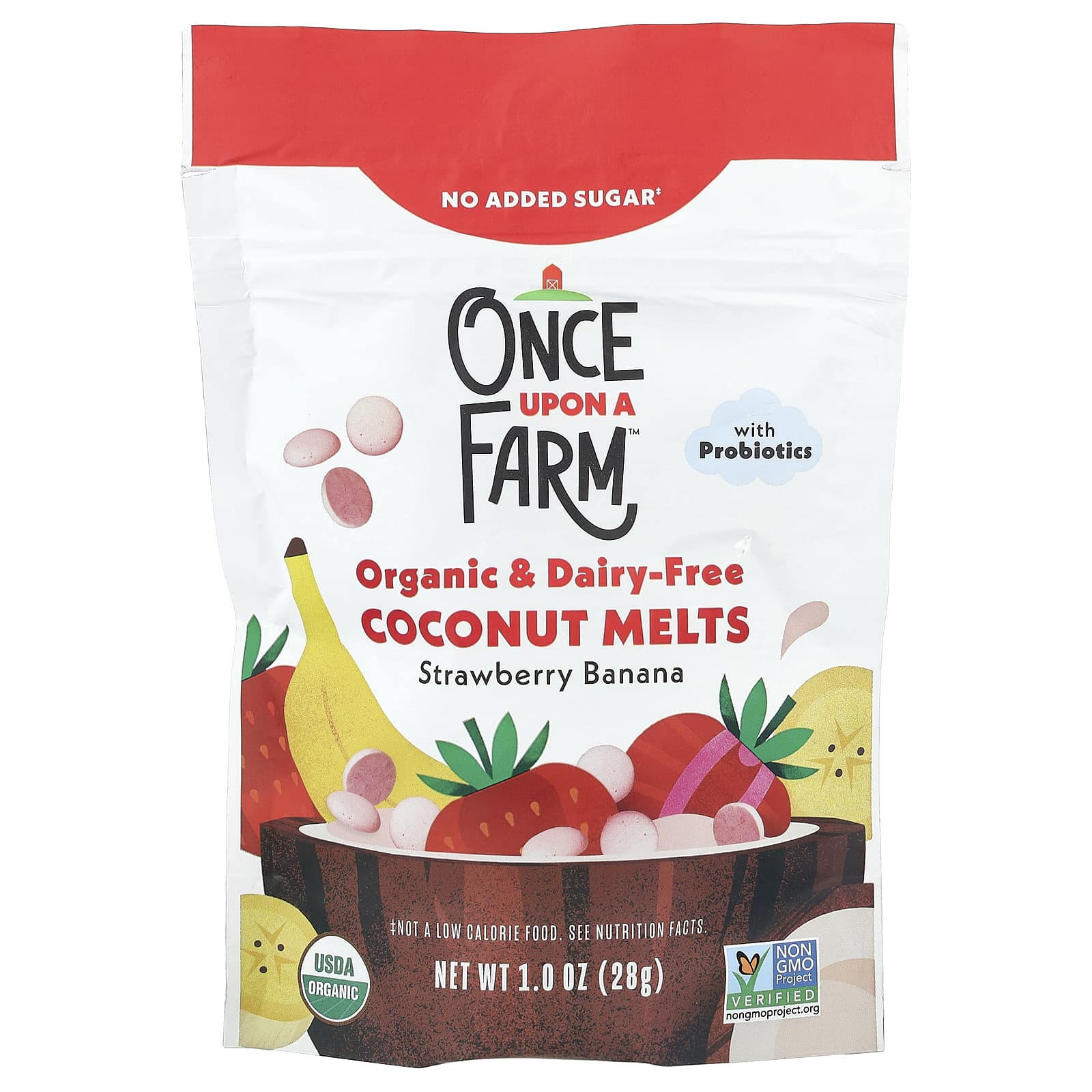 Once Upon A Farm, Organic Coconut Melts, Toddler, Strawberry Banana, 1 oz (28 g) - Image 1