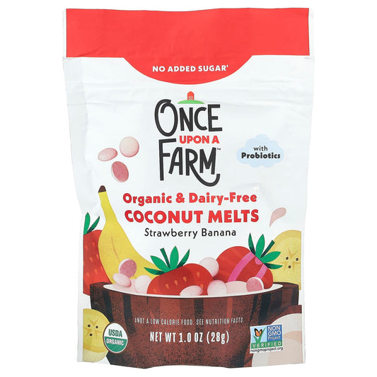 Once Upon A Farm, Organic Coconut Melts, Toddler, Strawberry Banana, 1 oz (28 g) - Image 1