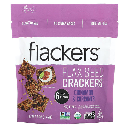 Cinnamon & Currants Flax Seed Crackers | Gluten Free, Low Carb, USDA Organic - Image 1