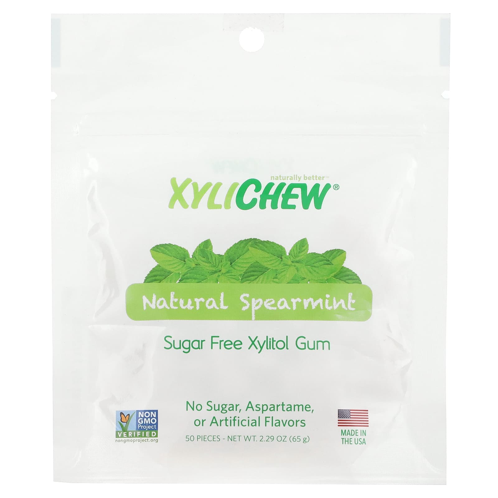 XyliDENT, Xylichew, Natural Spearmint, 50 Pieces, 2.29 oz (65 g) - Image 1