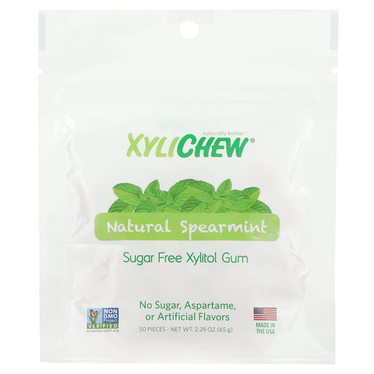 XyliDENT, Xylichew, Natural Spearmint, 50 Pieces, 2.29 oz (65 g) - Image 1
