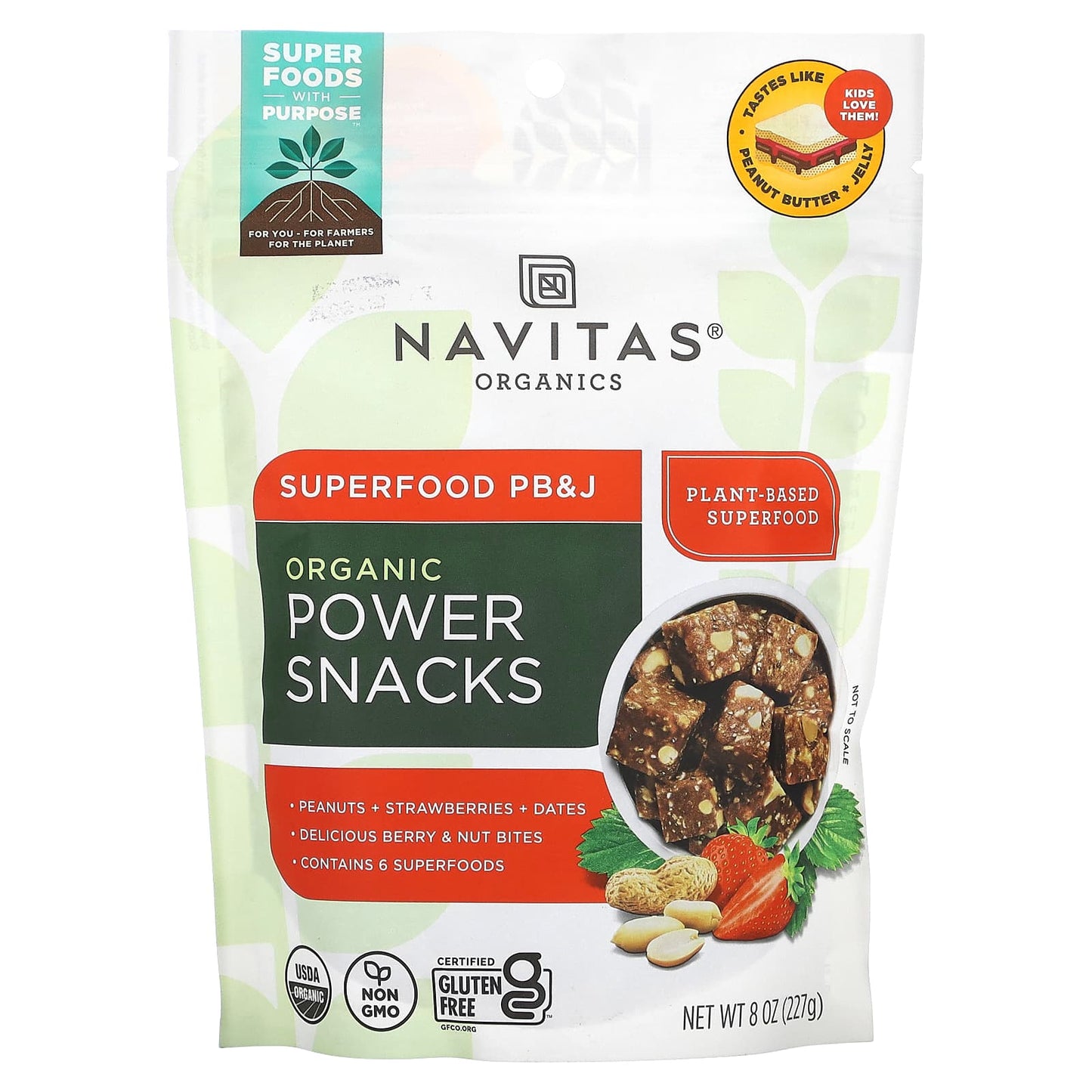 Navitas Organics, Organic Power Snacks, Superfood PB&J, 8 oz (227 g) - Image 1