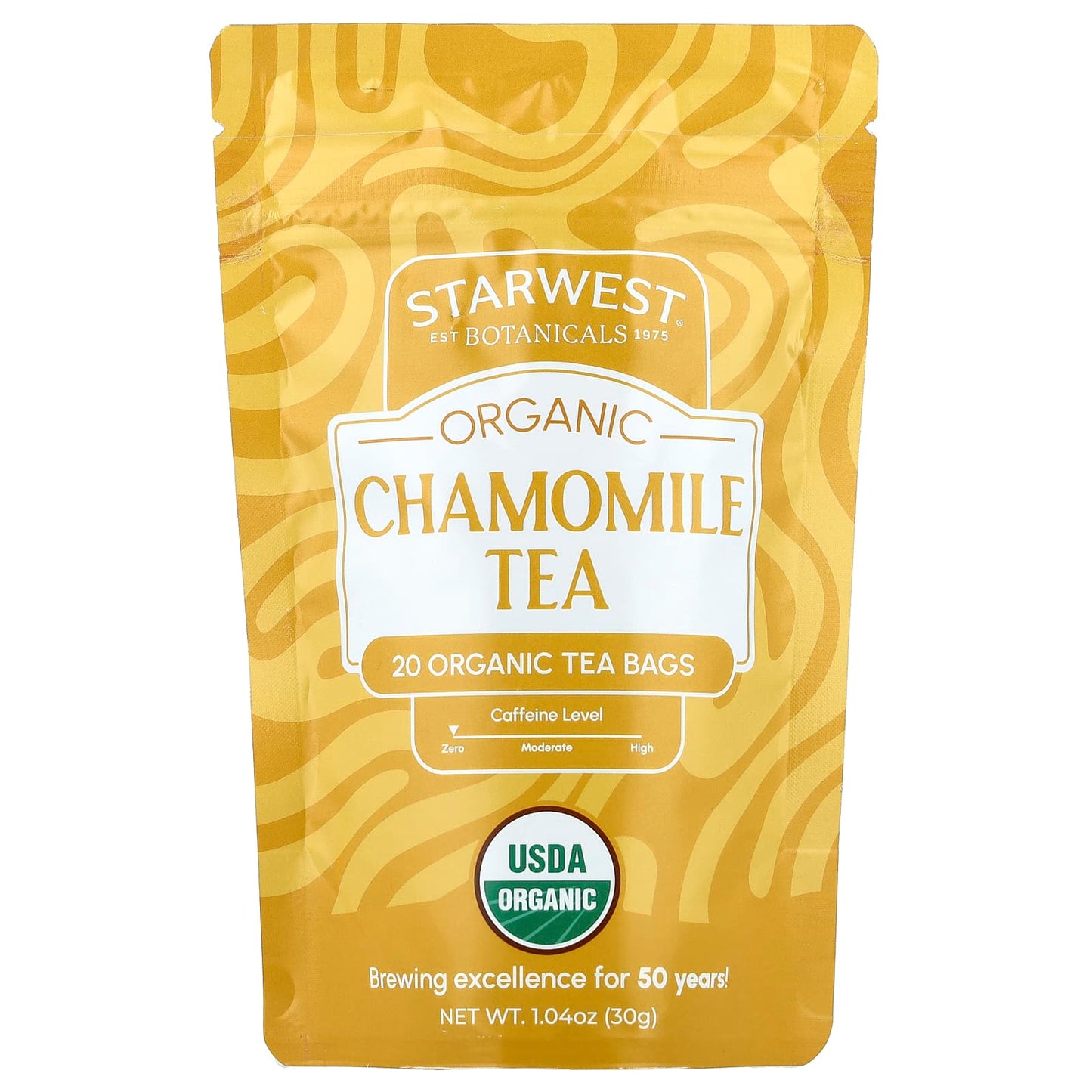 Starwest Botanicals, Organic Chamomile Tea, Caffeine Free, 20 Organic Tea Bags, 1.4 oz (30 g) - Image 1