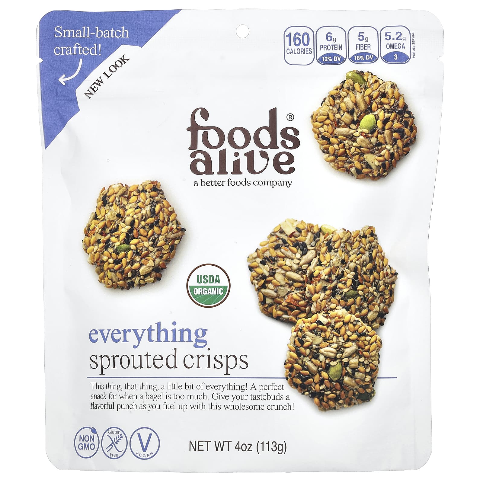 Sprouted Everything Crisps by Foods Alive, Organic, Vegan, 4oz - Image 1