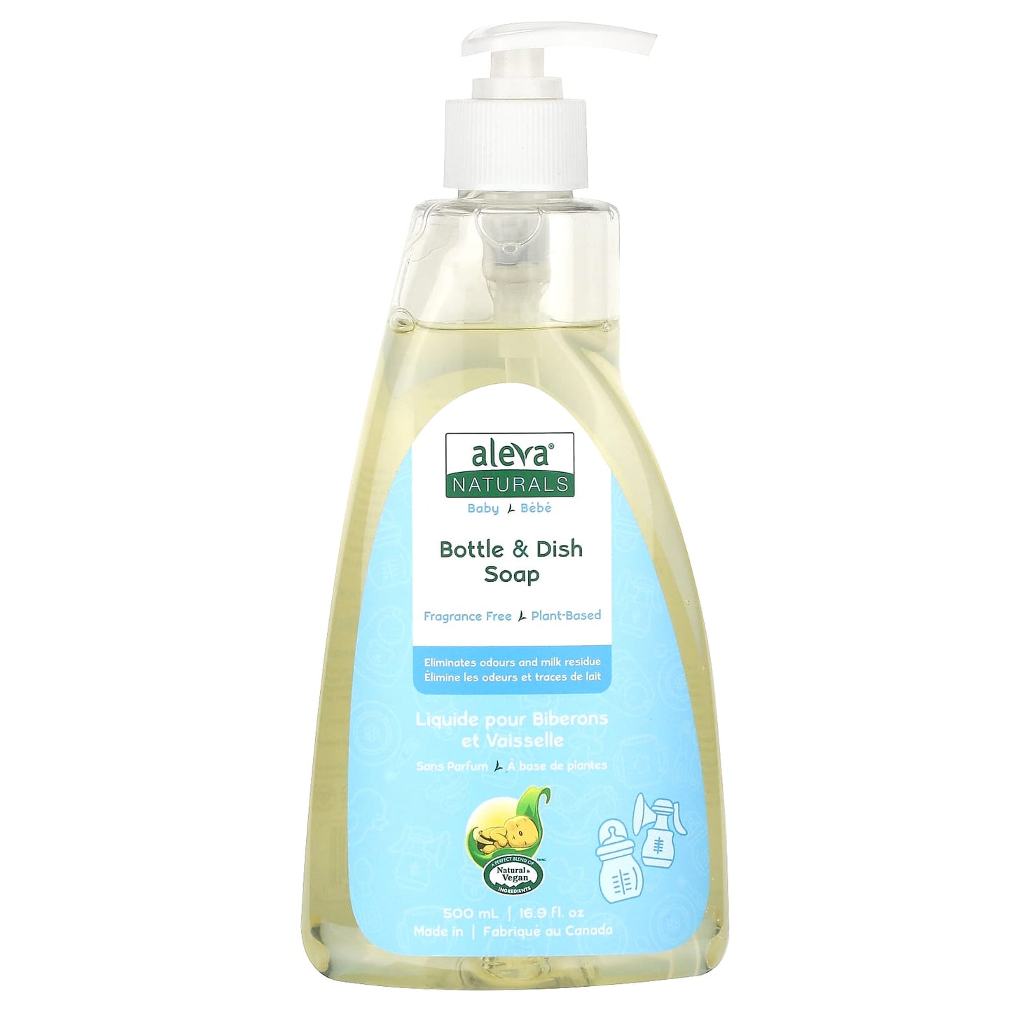 Plant-Based Bottle & Dish Soap by Aleva Naturals - Fragrance Free - Image 1