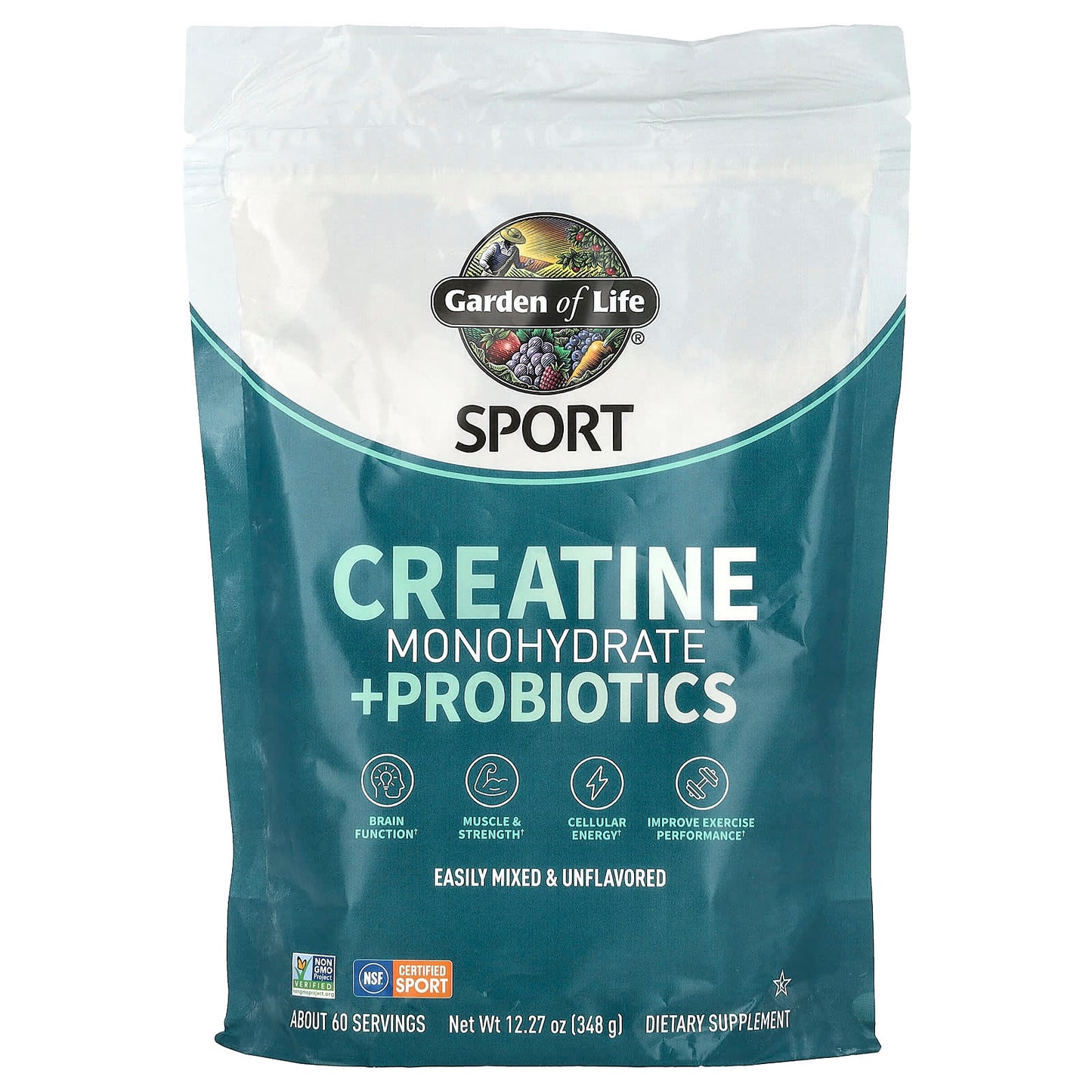 Garden of Life Sport Creatine Monohydrate + Probiotics, 12.27 oz, Unflavored - Image 1