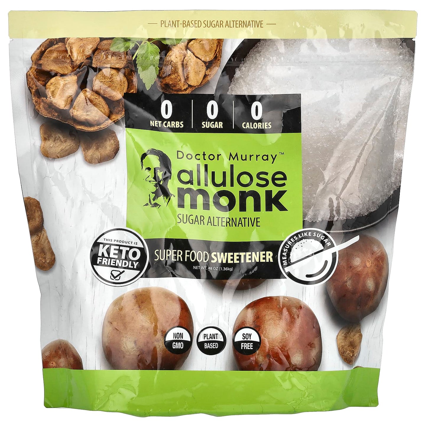 Dr. Murray's Allulose Monk Sugar Alternative, 48 oz Keto Friendly - Image 1