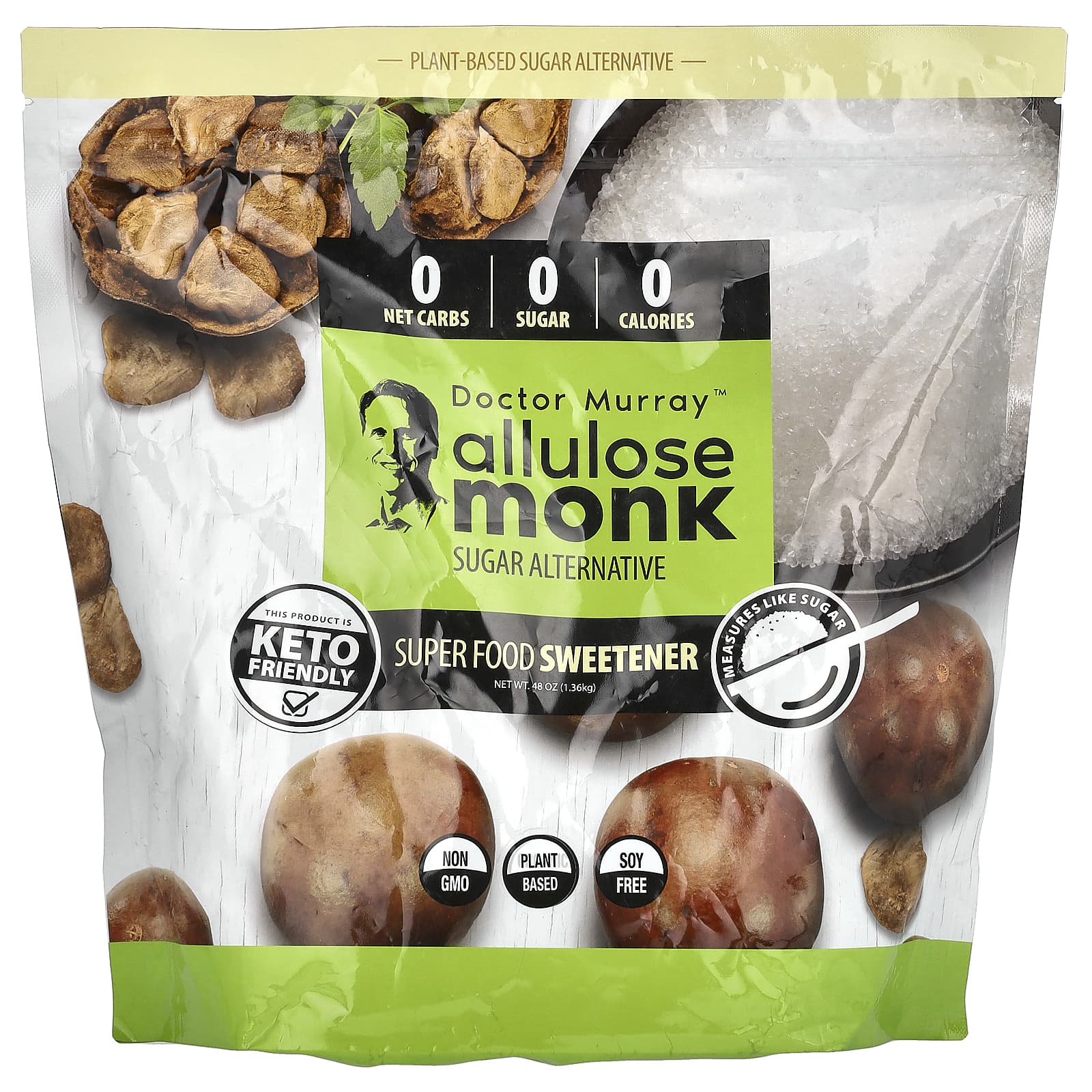 Dr. Murray's Allulose Monk Sugar Alternative, 48 oz Keto Friendly - Image 1