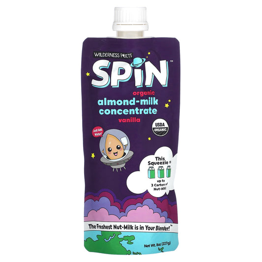Wilderness Poets, Spin, Organic Almond-Milk Concentrate, Vanilla, 8 oz (227 g) - Image 1