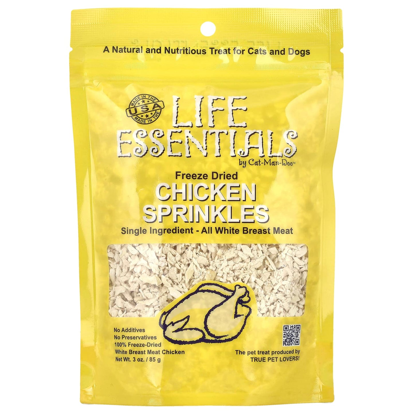 Cat-Man-Doo Freeze Dried Chicken Sprinkles, Wholesome Treat for Cats &amp; Dogs, 3 oz - Image 1