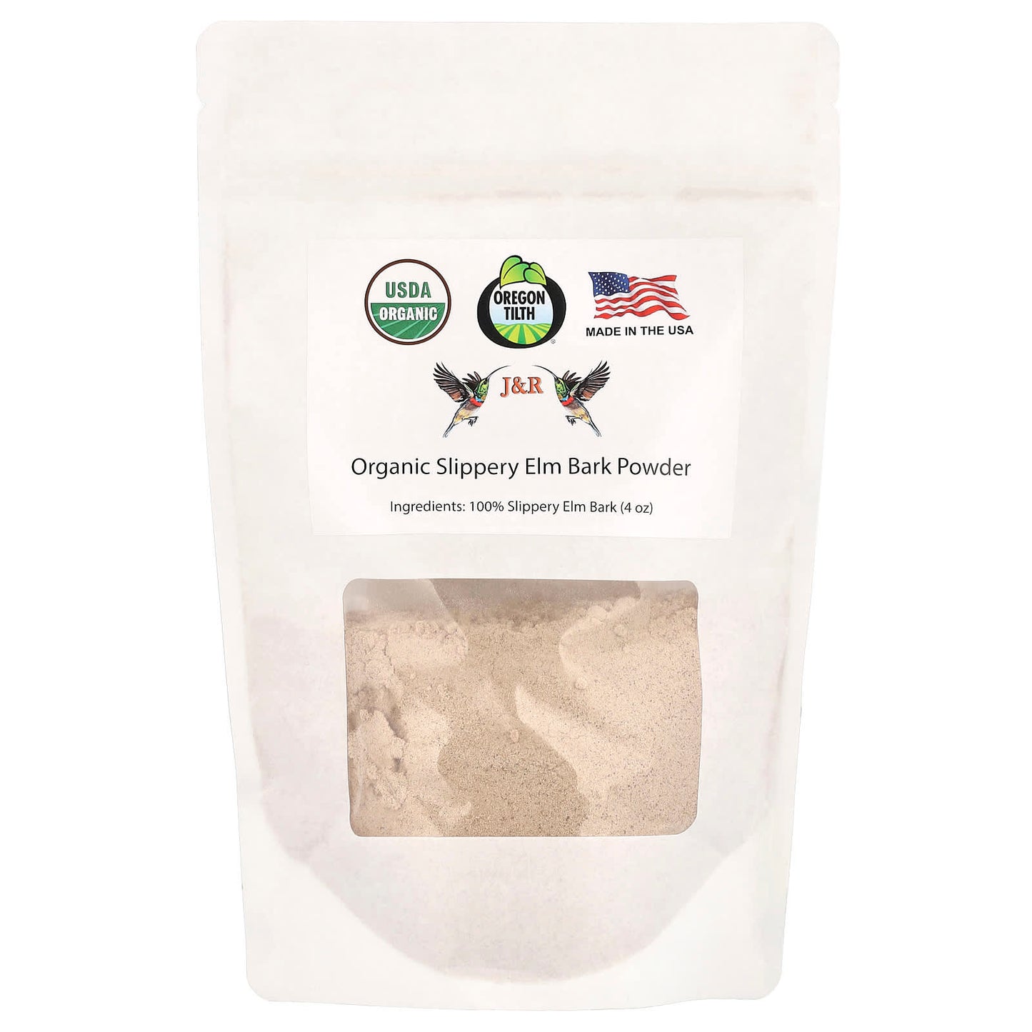 USDA Organic Slippery Elm Bark Powder, 4 oz - J&R Port Trading - Image 1