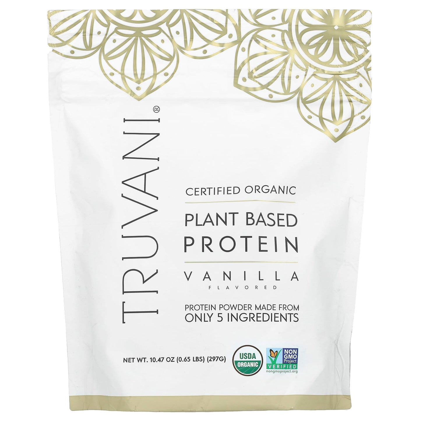 Truvani, Plant Based Protein, Vanilla, 0.65 lbs (297 g) - Image 1