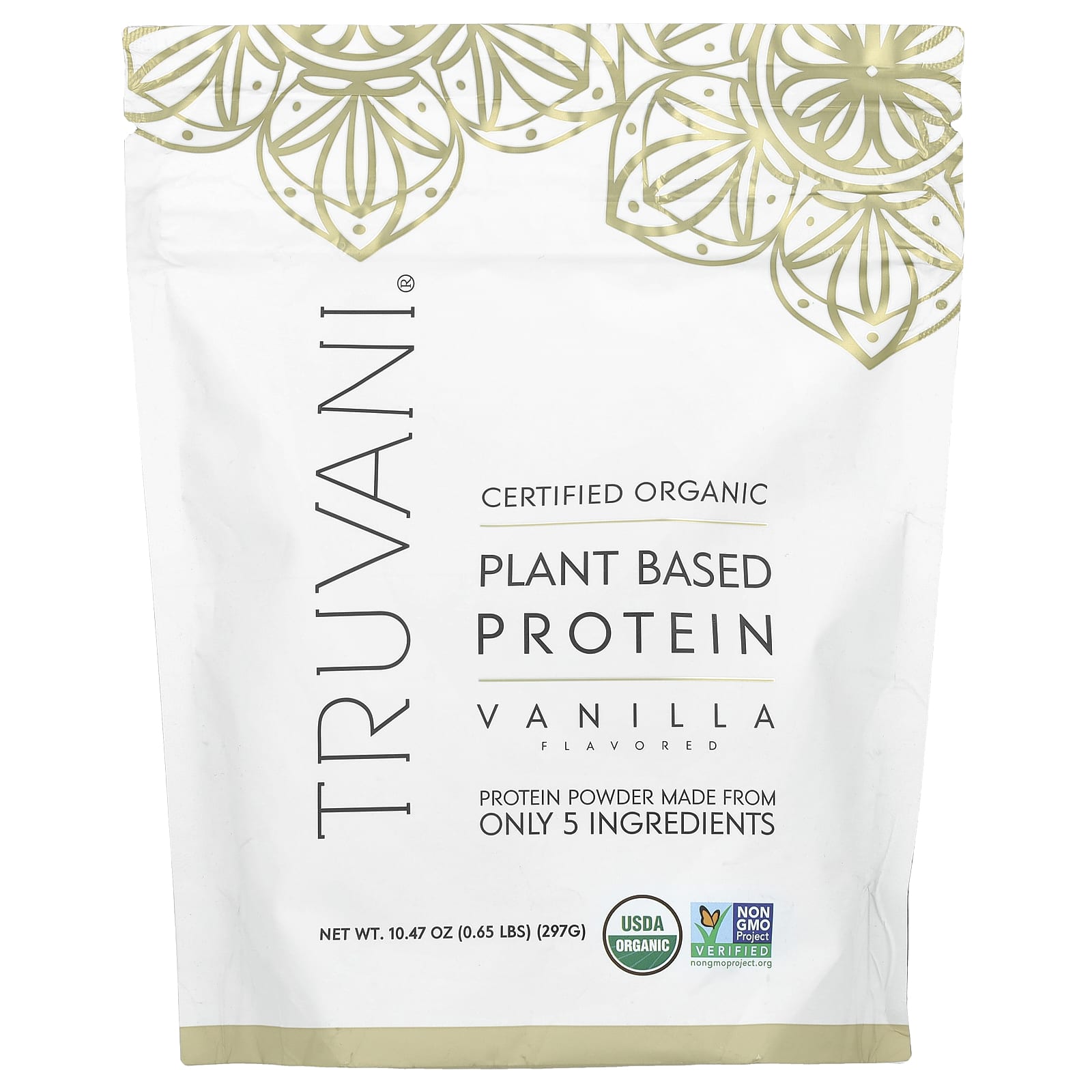 Truvani, Plant Based Protein, Vanilla, 0.65 lbs (297 g) - Image 1