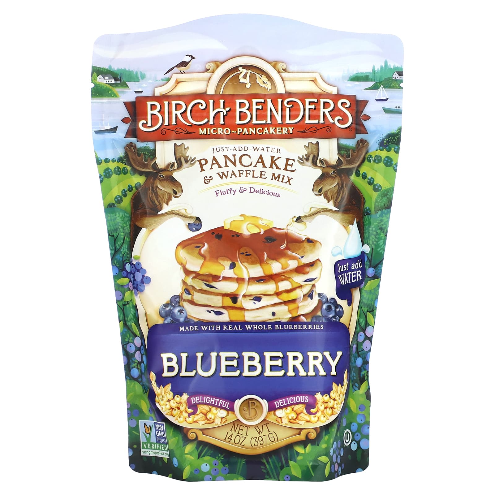 Delicious Blueberry Pancake & Waffle Mix by Birch Benders - 14 oz - Image 1