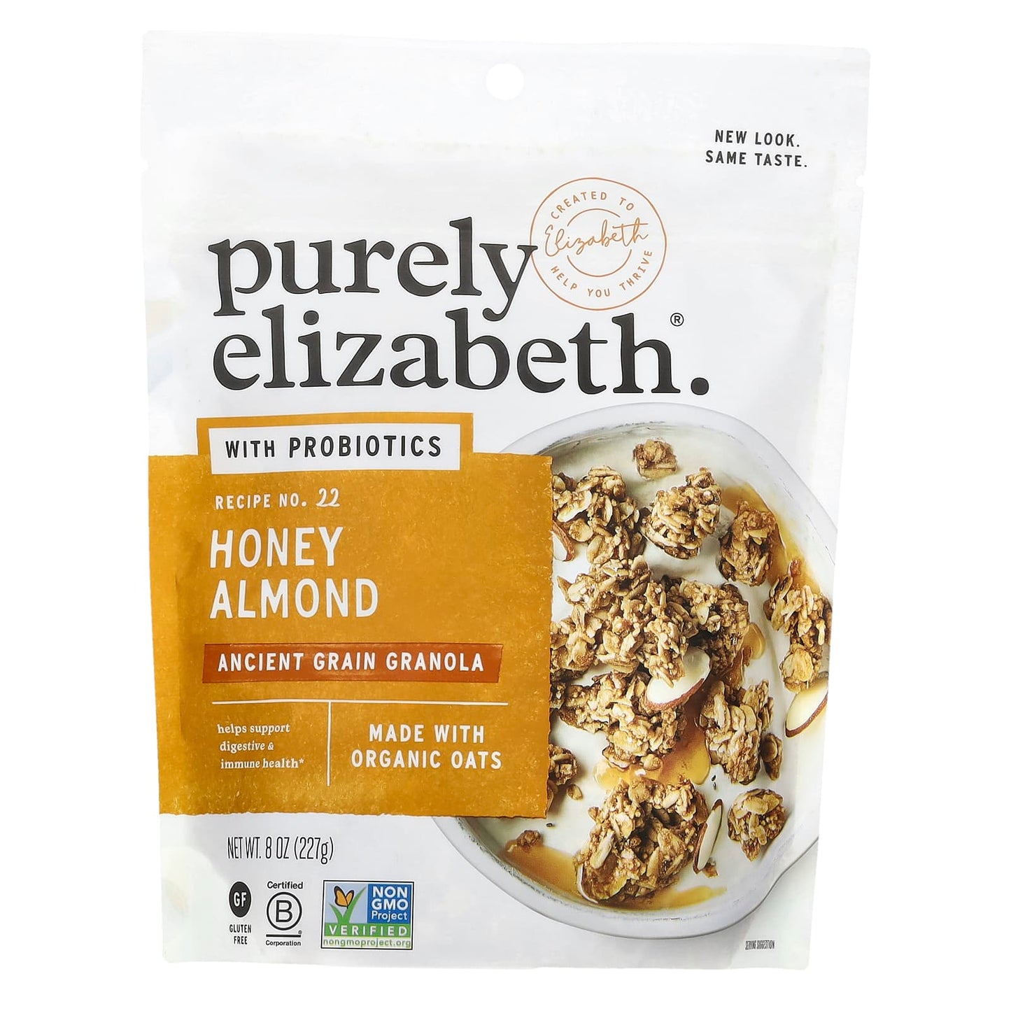 Purely Elizabeth, Ancient Grain Granola With Probiotics, Honey Almond, 8 oz (227 g) - Image 1