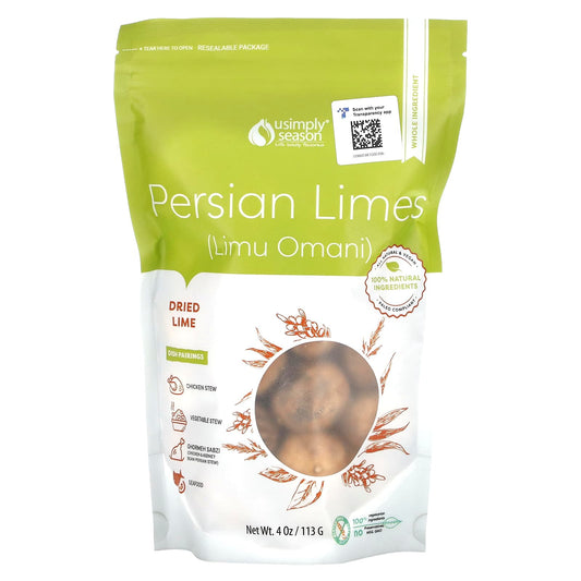 USimplySeason, Dried Lime, Persian Limes (Limu Omani), Whole, 4 oz (113 g) - Image 1