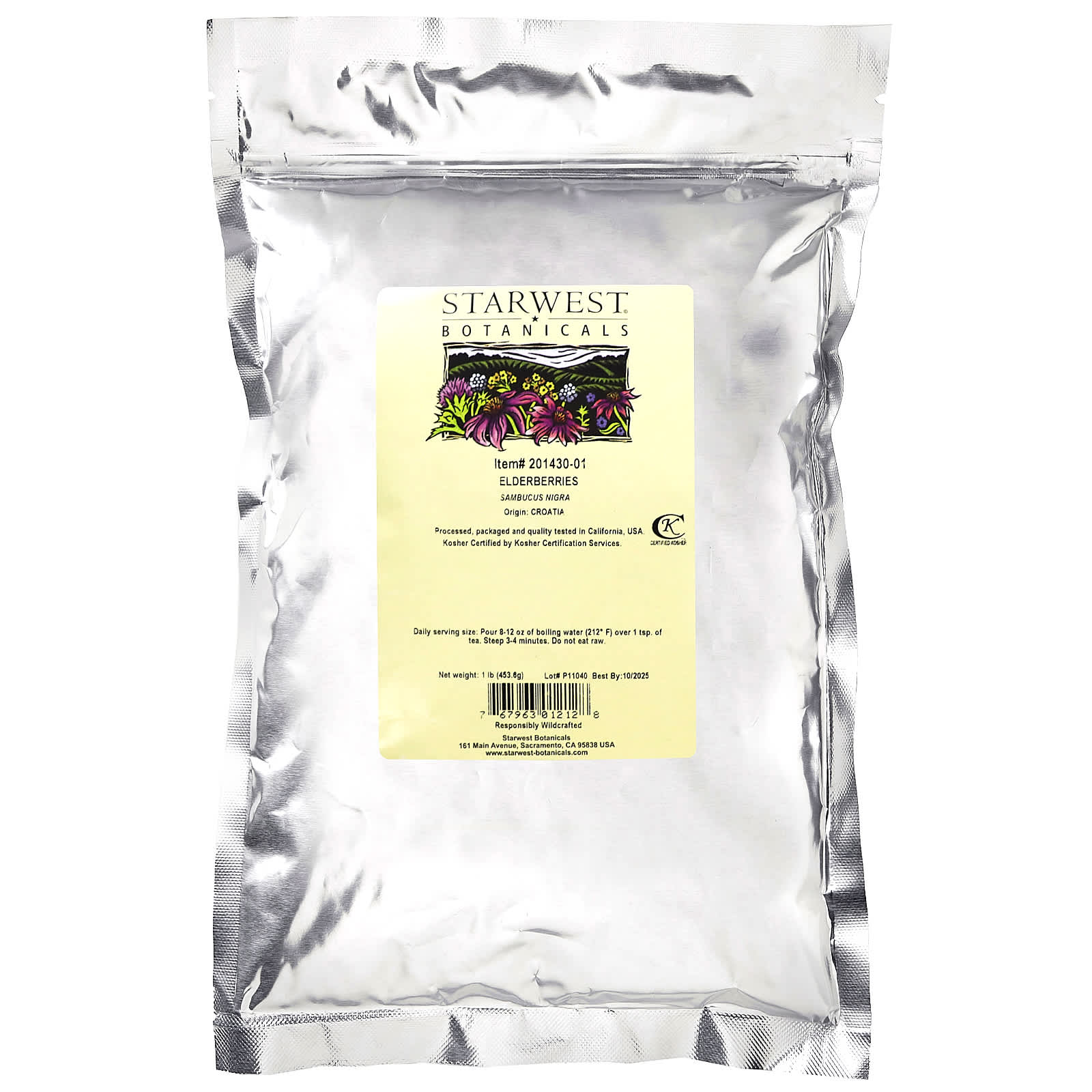 Starwest Botanicals, Elderberries, 1 lb (453.6 g) - Image 2