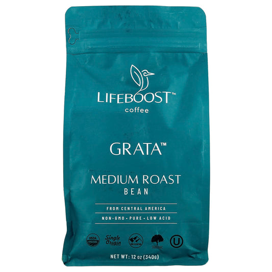 Lifeboost, Coffee, Grata™, Bean, Medium Roast, 12 oz (340 g) - Image 1