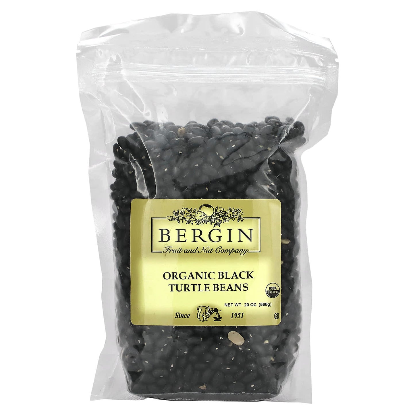 Bergin Organic Black Turtle Beans, 20 oz - USDA Certified - Image 1