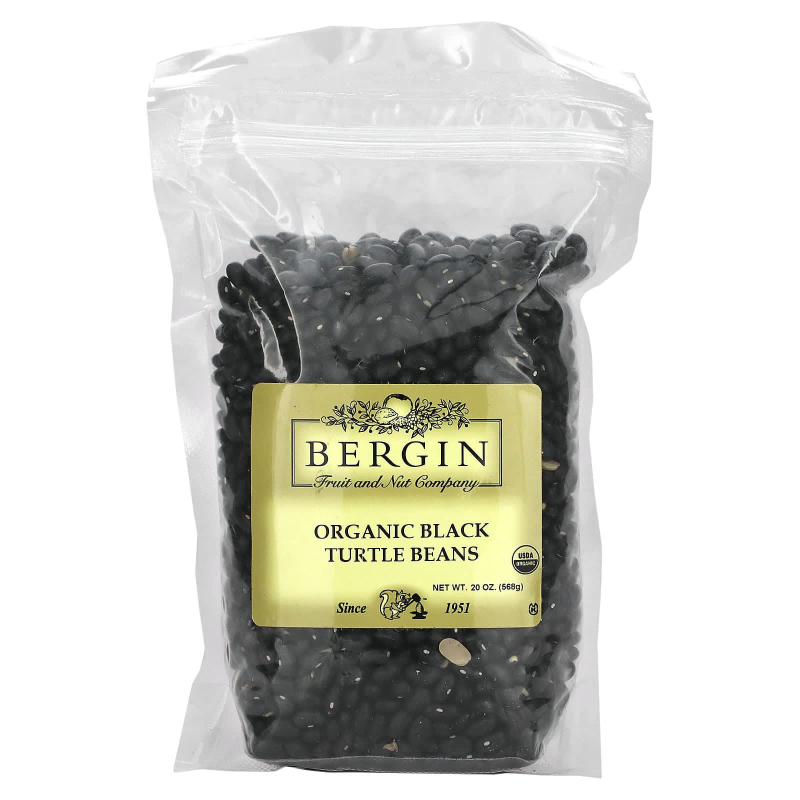Bergin Organic Black Turtle Beans, 20 oz - USDA Certified - Image 1