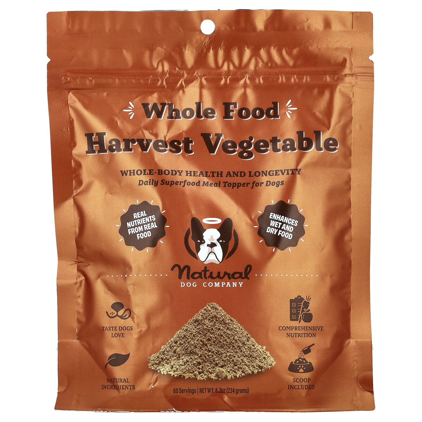 Natural Dog Company, Whole Food Harvest Vegetable, For Dogs, 8.2 oz (234 g) - Image 1