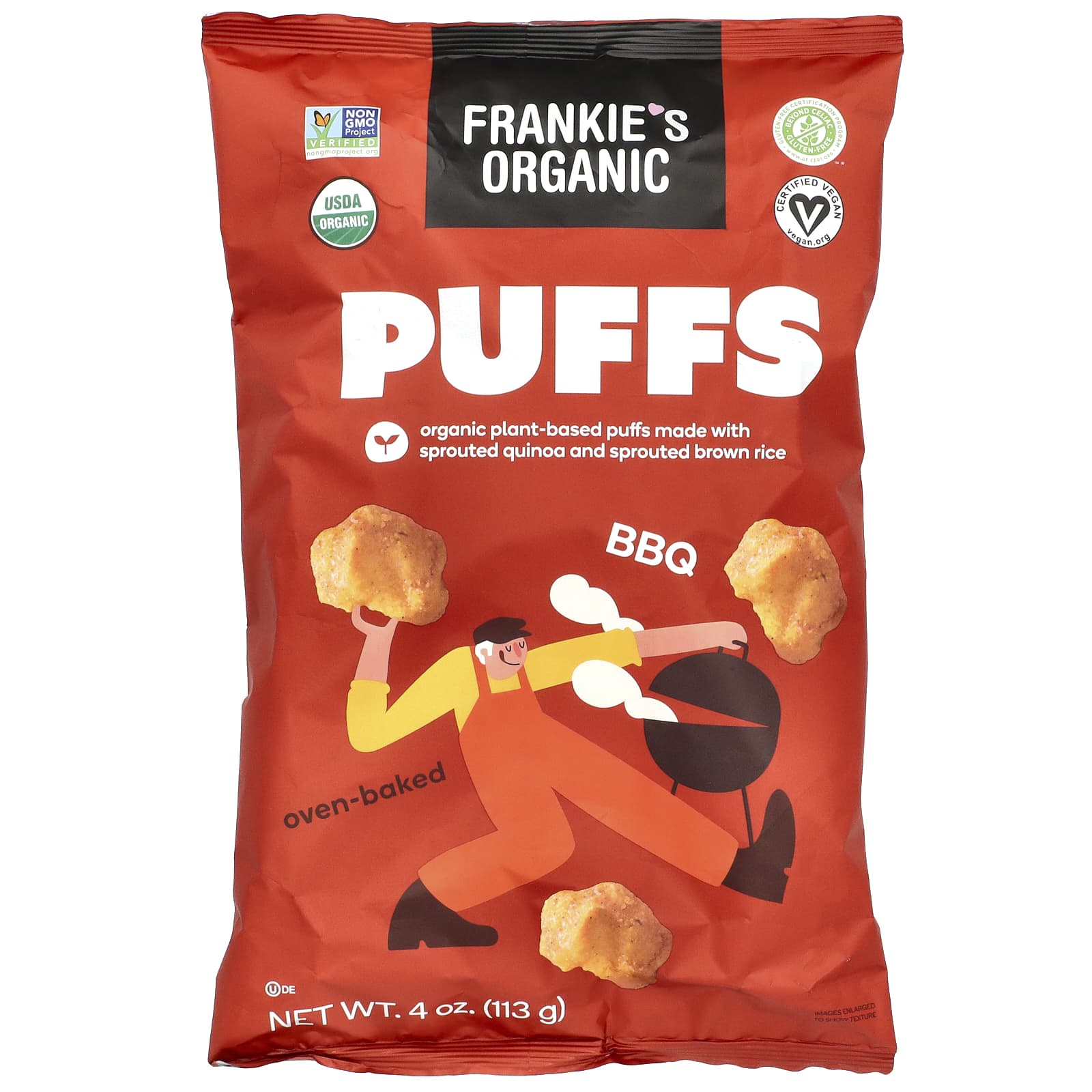 Organic BBQ Puffs by Frankie's - Vegan & Gluten-Free Snack - Image 1