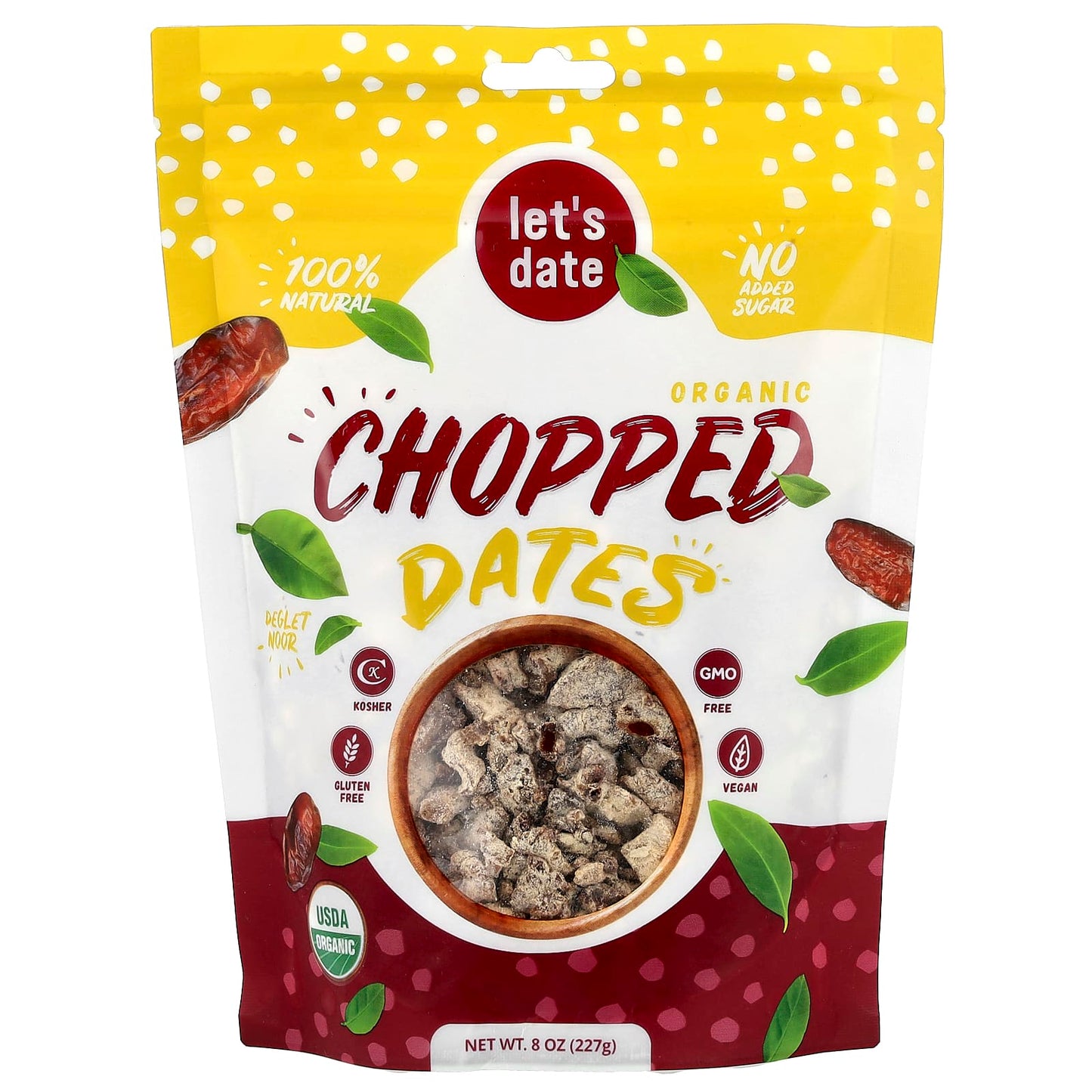 Let's Date, Organic Chopped Dates, 8 oz (227 g) - Image 1