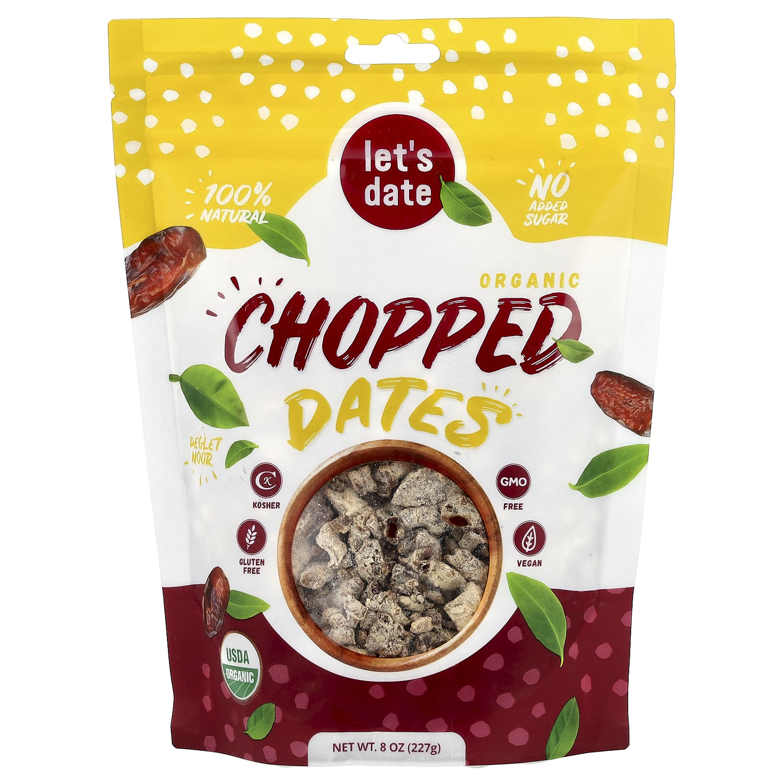 Let's Date, Organic Chopped Dates, 8 oz (227 g) - Image 1