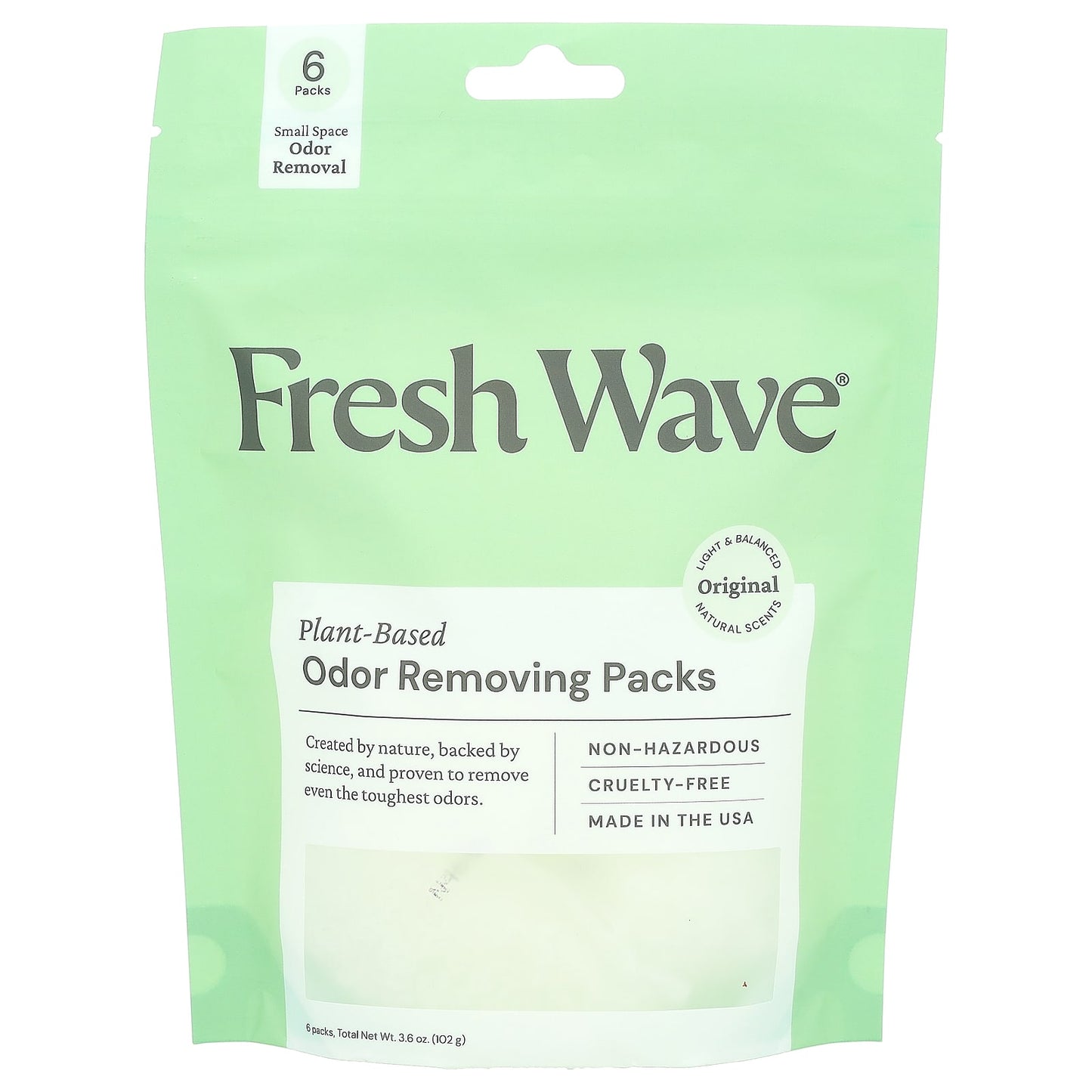 Fresh Wave Odor Removal Packs, 6 Count, Natural & Long-Lasting - Image 1