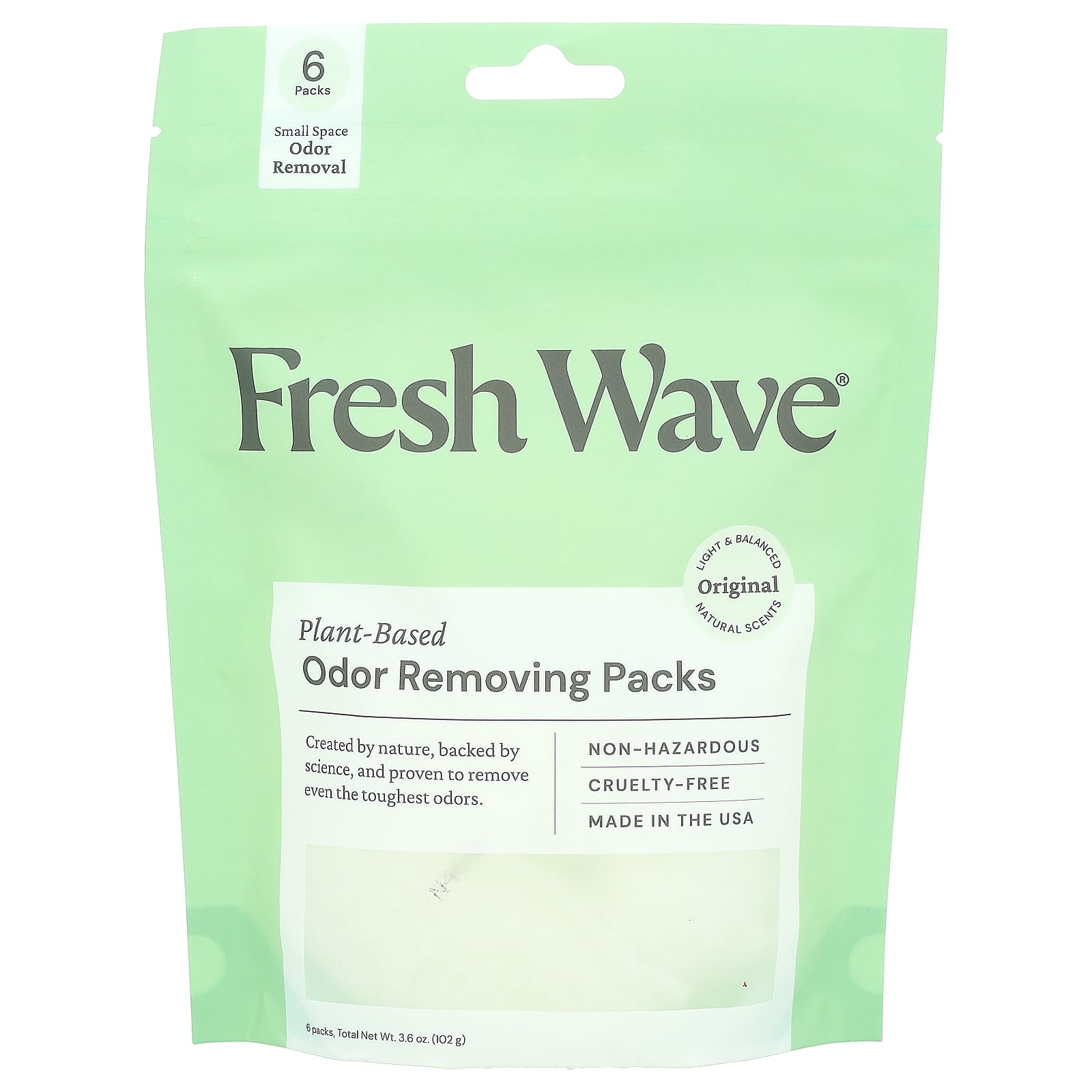Fresh Wave Odor Removal Packs, 6 Count, Natural & Long-Lasting - Image 1