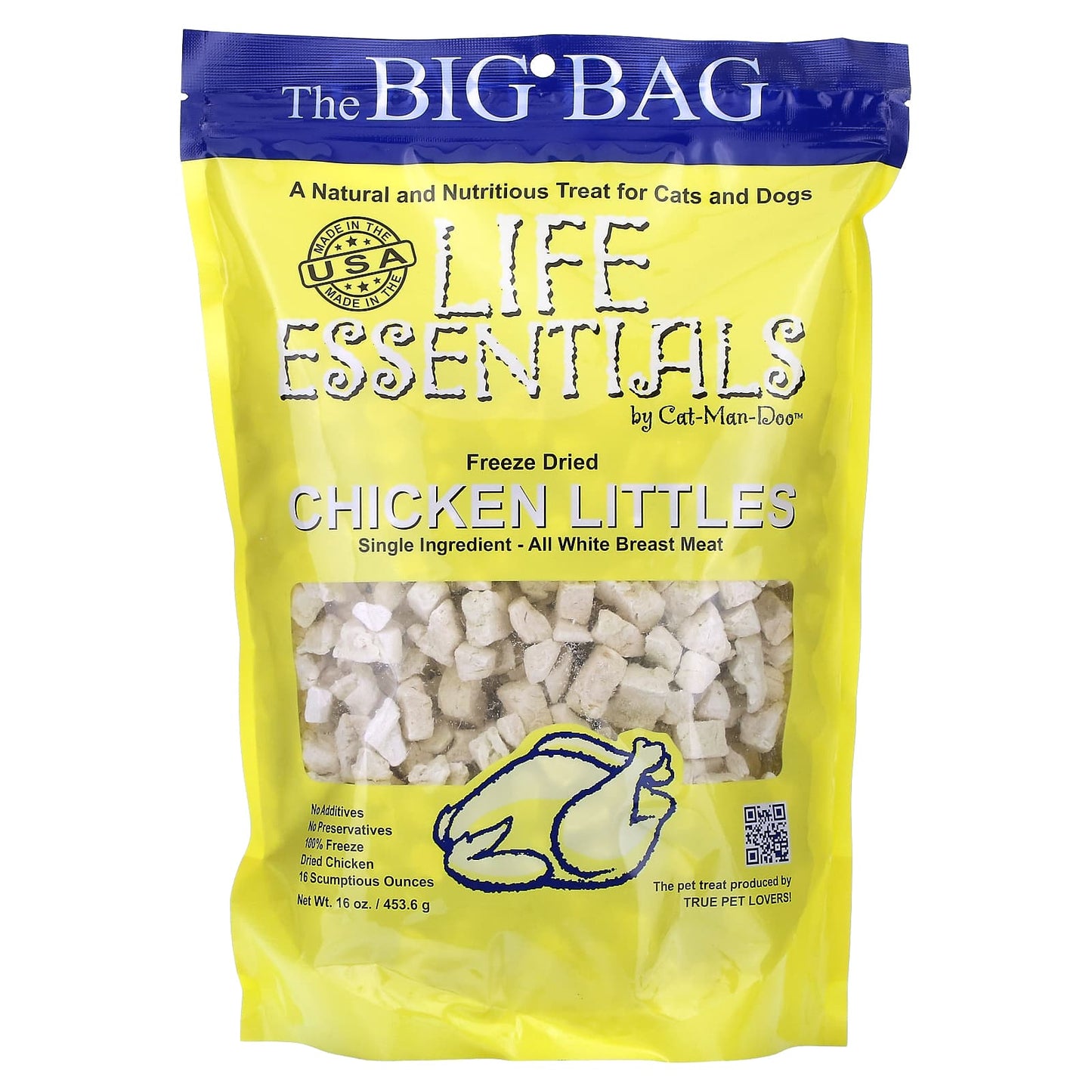 Cat-Man-Doo Freeze Dried Chicken Littles for Cats & Dogs - 16 oz - Image 1