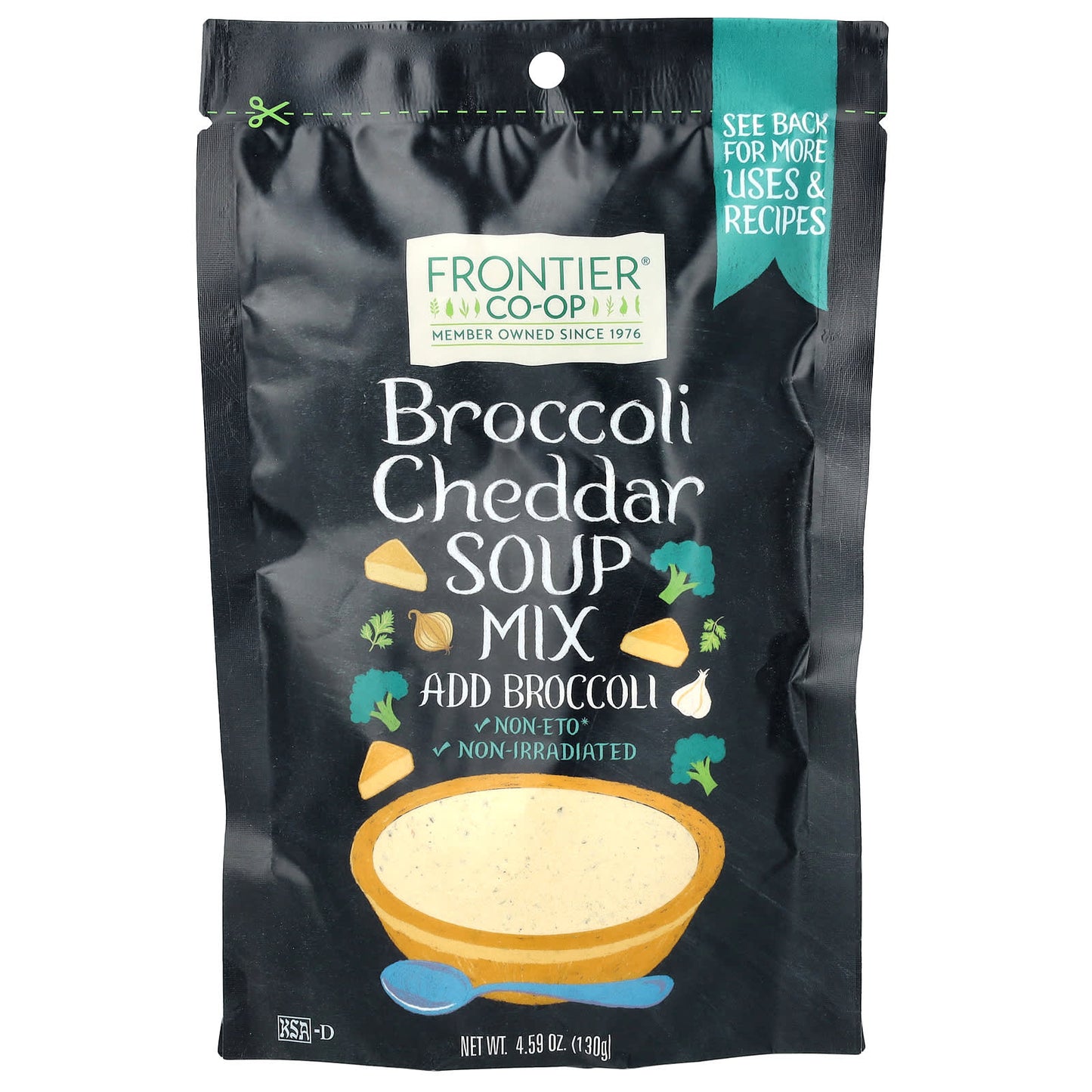 Frontier Co-op Broccoli Cheddar Soup Mix, 4.59 oz (130g) - Vegan & Kosher - Image 1