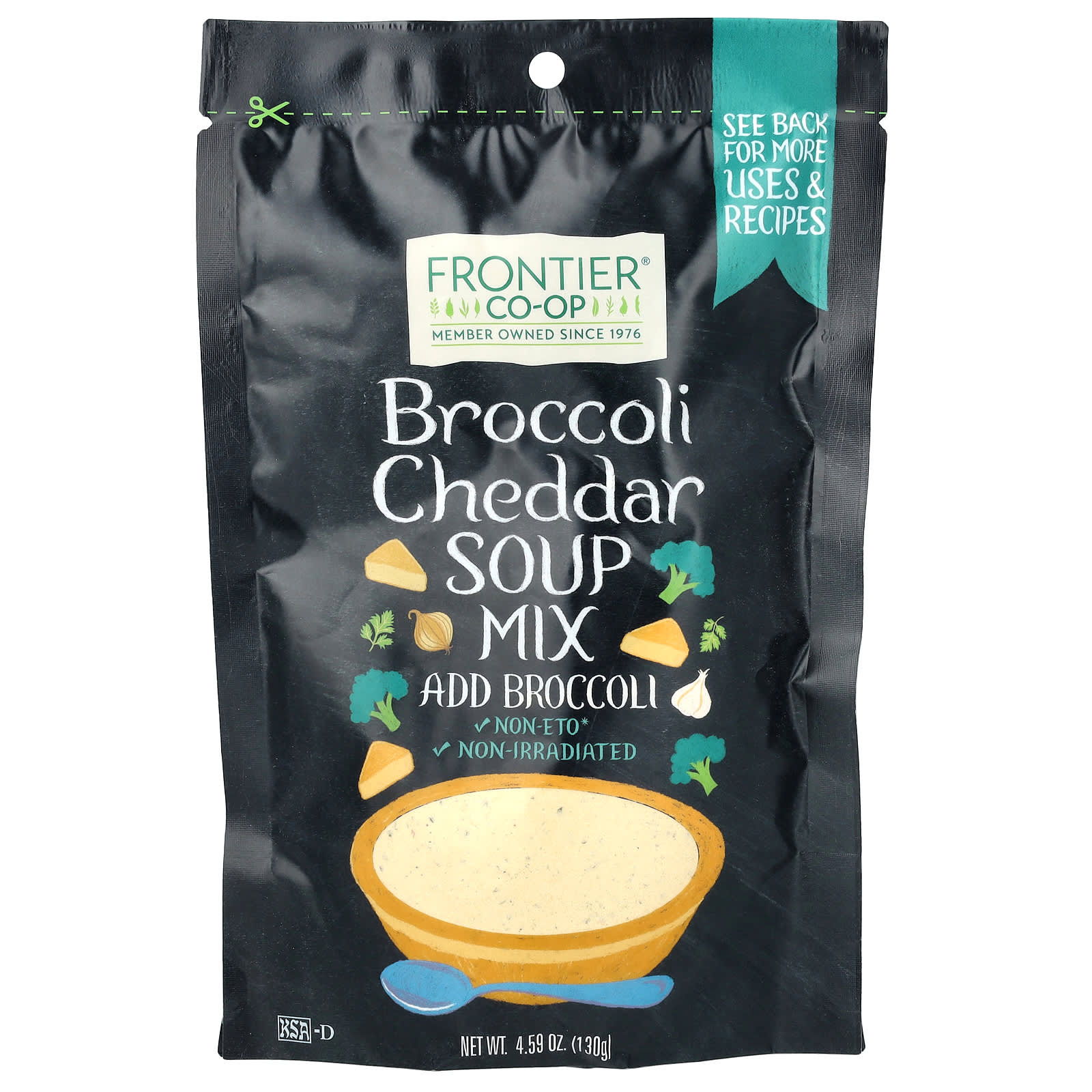 Frontier Co-op Broccoli Cheddar Soup Mix, 4.59 oz (130g) - Vegan & Kosher - Image 1