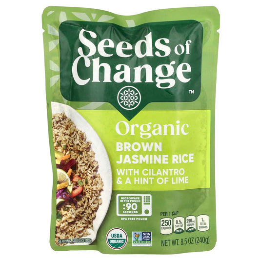Seeds of Change, Organic Brown Jasmine Rice With Cilantro & A Hint of Lime, 8.5 oz (240 g) - Image 1