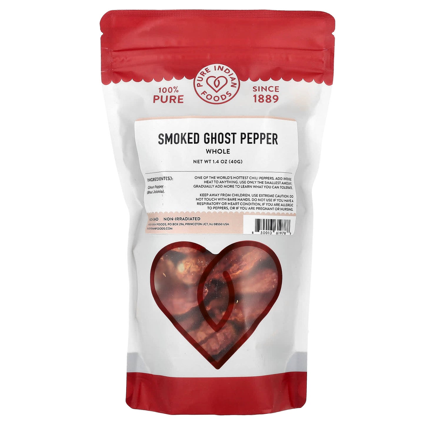 Pure Indian Foods, Smoked Ghost Pepper, Whole , 1.4  oz (40 g) - Image 1
