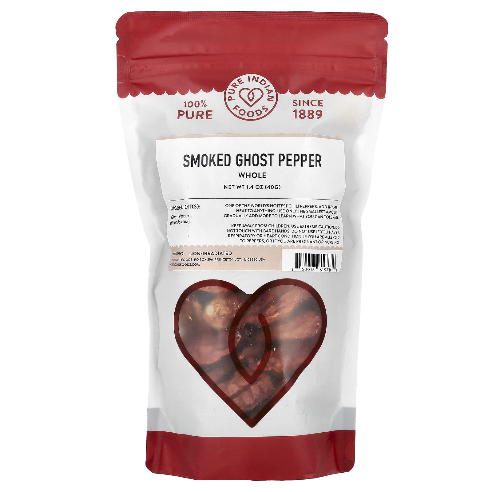 Pure Indian Foods, Smoked Ghost Pepper, Whole , 1.4  oz (40 g) - Image 1