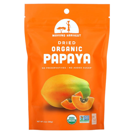 Mavuno Harvest, Organic Dried Papaya, 2 oz (56 g) - Image 1