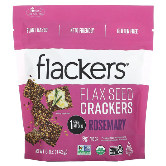 Rosemary Flaxseed Crackers, Low Carb, Keto Friendly, 5 oz - Image 1