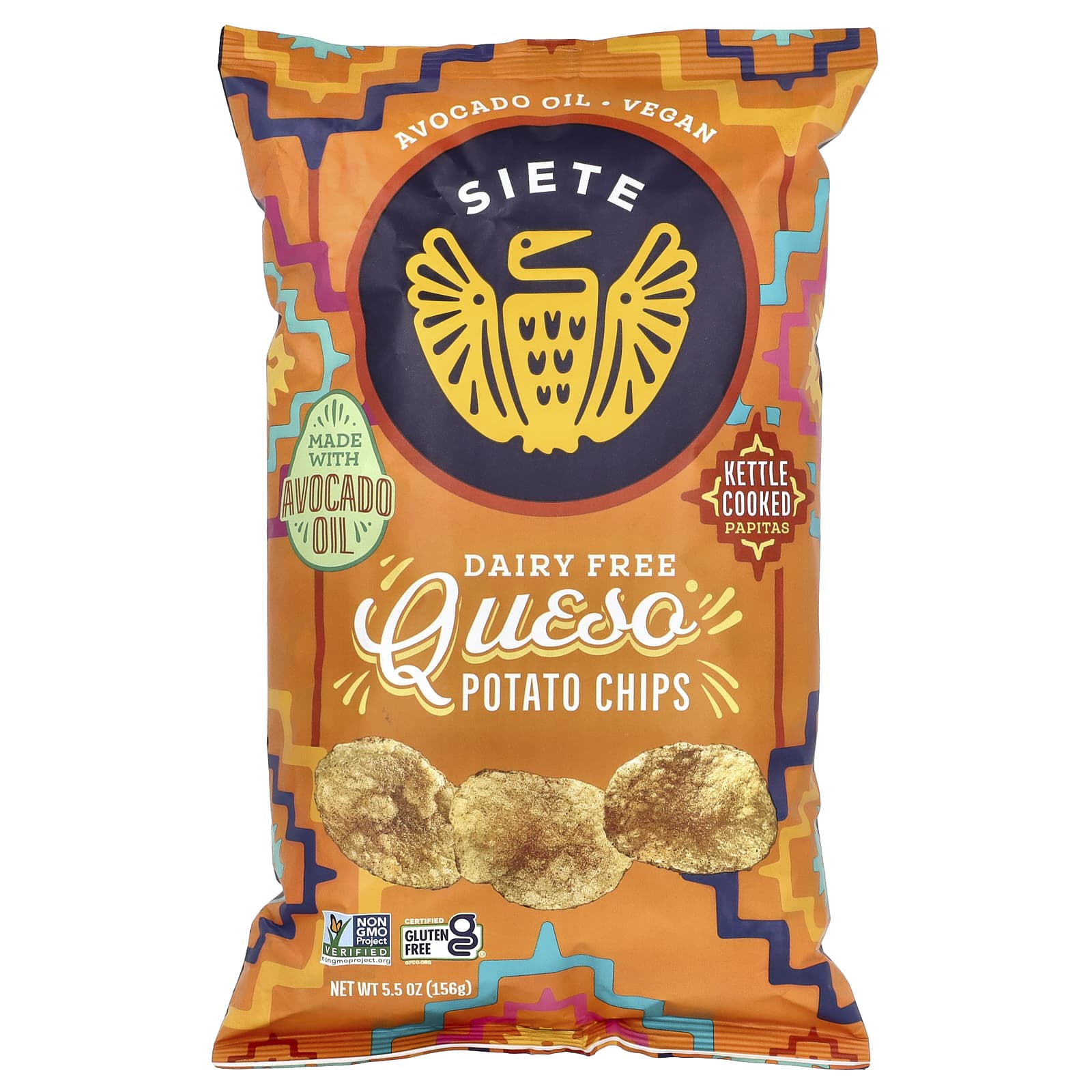 Siete, Potato Chips, Queso, 5.5 oz (156 g) - Image 1