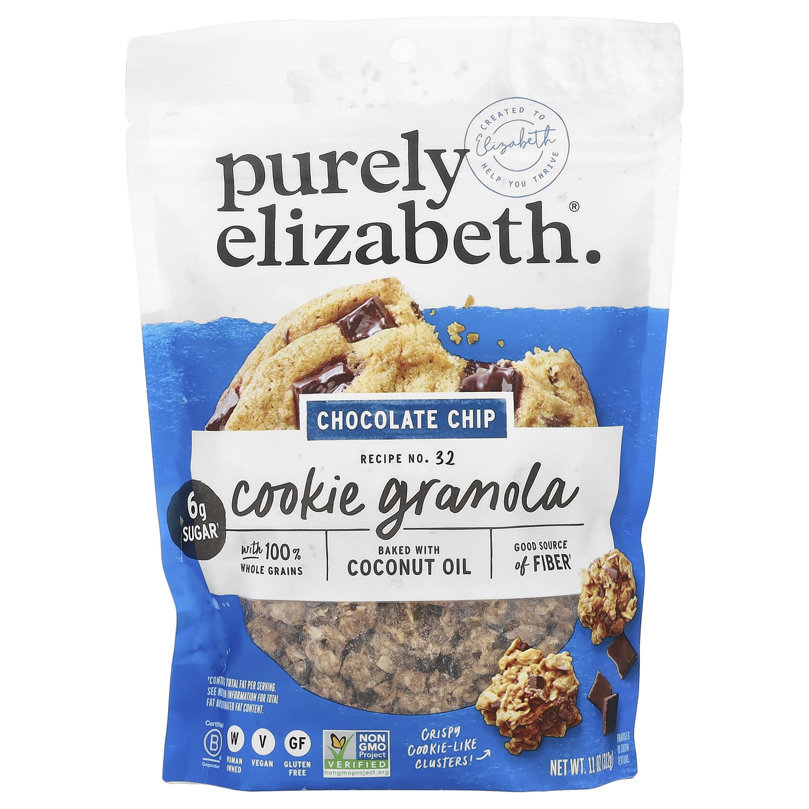 Purely Elizabeth, Cookie Granola, Chocolate Chip, 11 oz (312 g) - Image 1