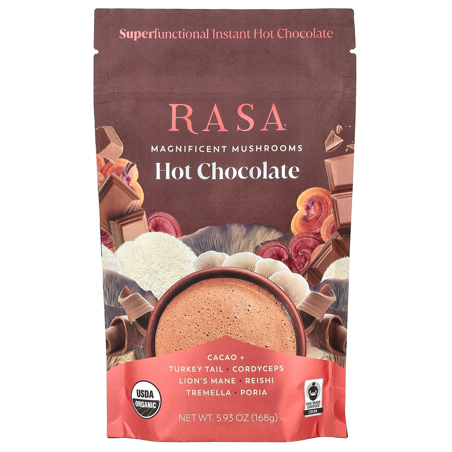 Rasa, Magnificent Mushrooms, Hot Chocolate , 5.93 oz (168 g) - Image 1